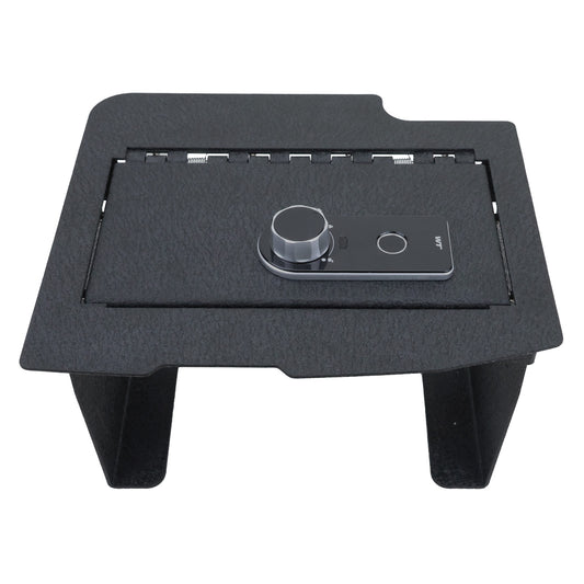 Caja fuerte para consola central para camionetas Dodge Ram 2013-2017 con reproductor de CD, cerradura de huellas dactilares con llave
