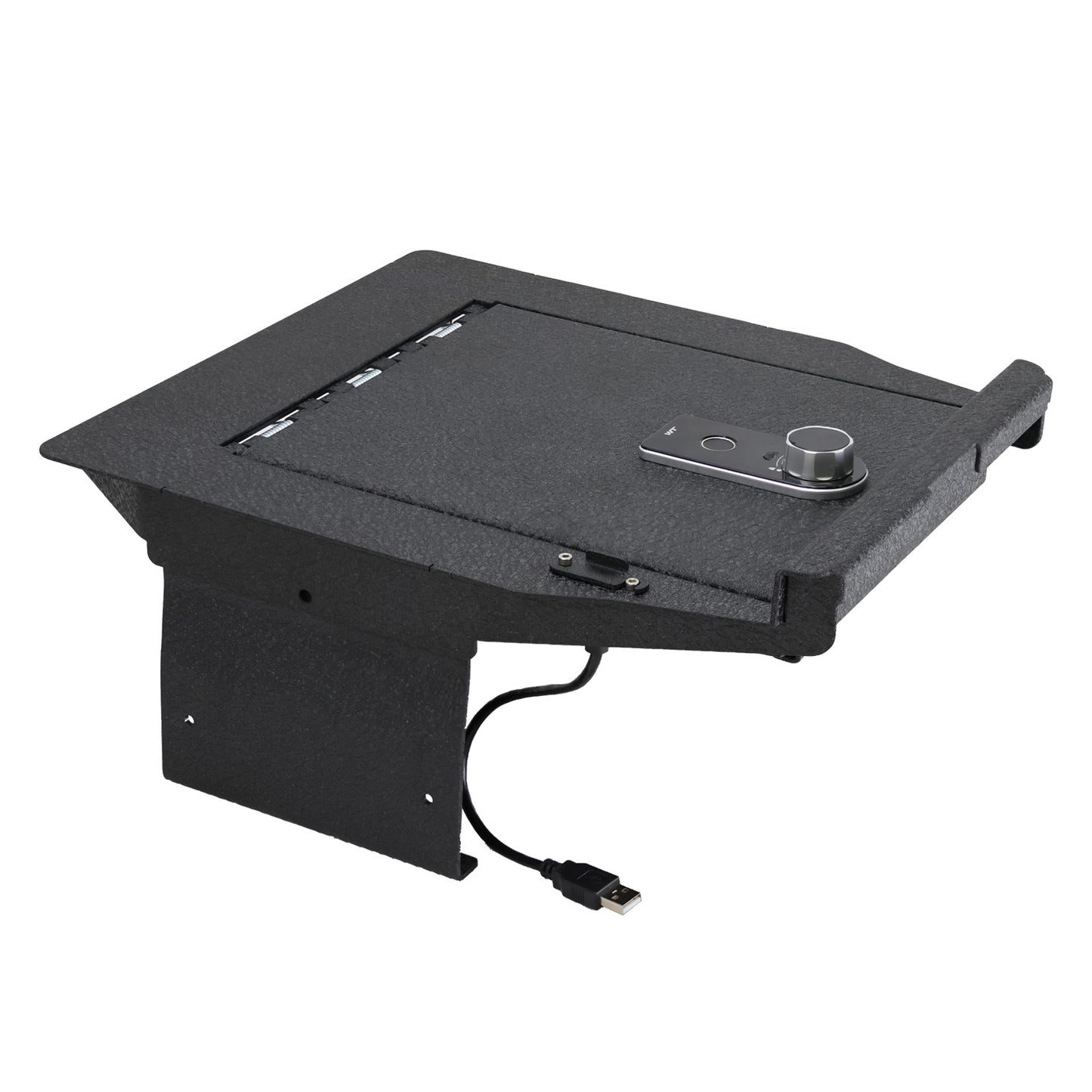Caja fuerte para consola central para armas para Ford F-150 2021-2024 y Ford F-150 Lightning 2021-2024, cerradura de huellas dactilares con llave