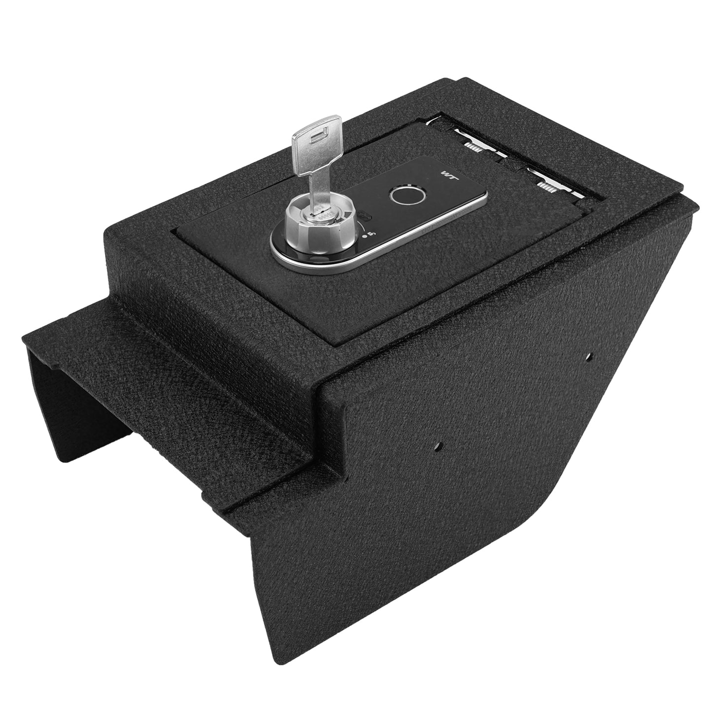 Center Console Gun Safe for 2019-2024 Benz G550, Fingerprint Lock with Key