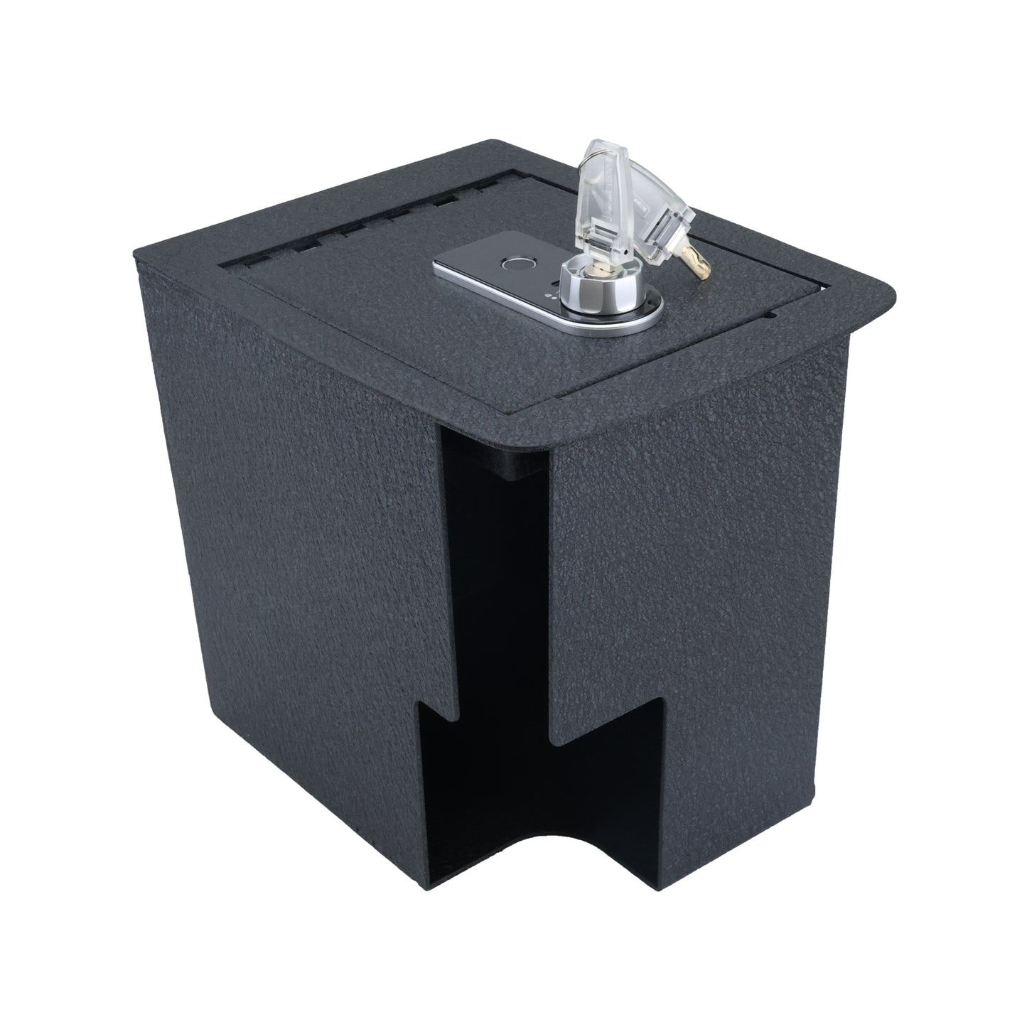 Center Console Gun Safe for 2019-2025 Kia Telluride with Cigarette Lighter, Fingerprint Lock with Key