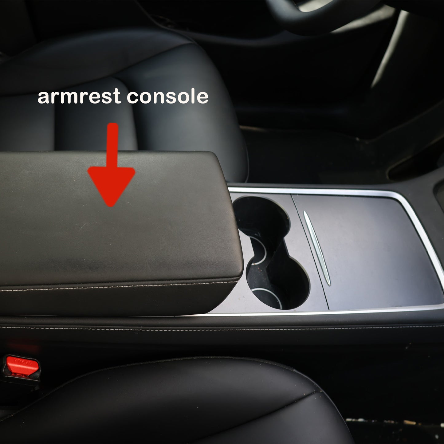 Center Console Gun Safe for 2024-2025 Tesla Model 3, Fingerprint Lock with Key