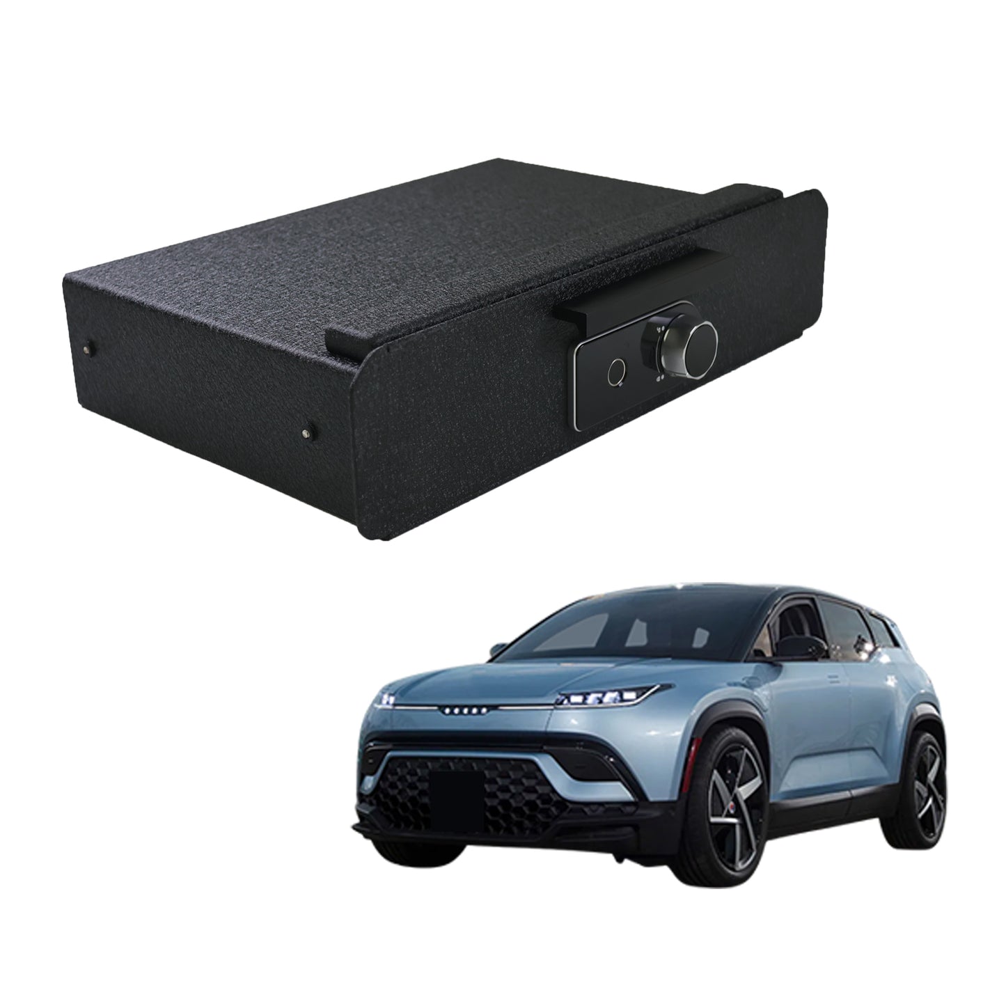 Underseat Console Safe Gun Safe for 2024-2025 Fisker ocean, Electronic Keypad Number Lock