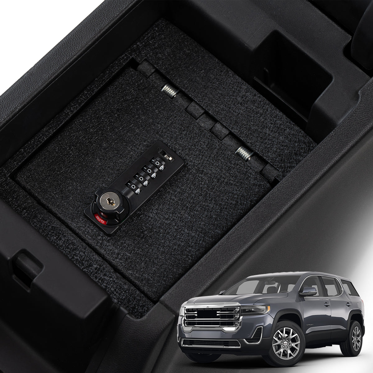 Console Safe | GMC Acadia 2017–23 | 4D Combo + Key