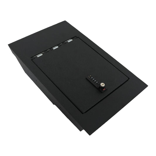 Under Seat Console Safe Box for 2015-2025 Ford F150 models with underseat console bench seats, 4-Digit Combo Lock with Key