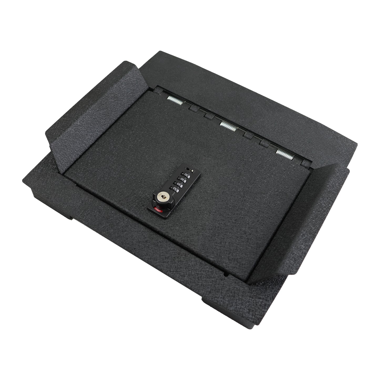 Center Console Gun Safe for 2023-2026 Ford F250 Super Duty, 4-Digit Combination Lock with Key