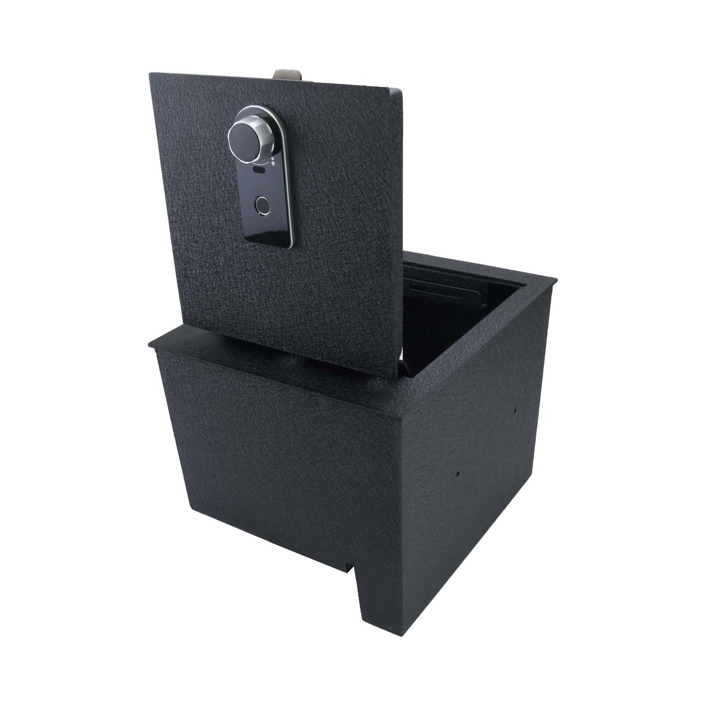 Center Console Gun Safe for 2016-2025 Nissan Titan, Fingerprint Lock with Key