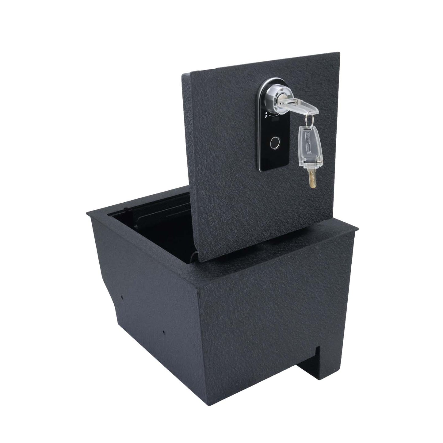 Center Console Gun Safe for 2016-2025 Nissan Titan, Fingerprint Lock with Key