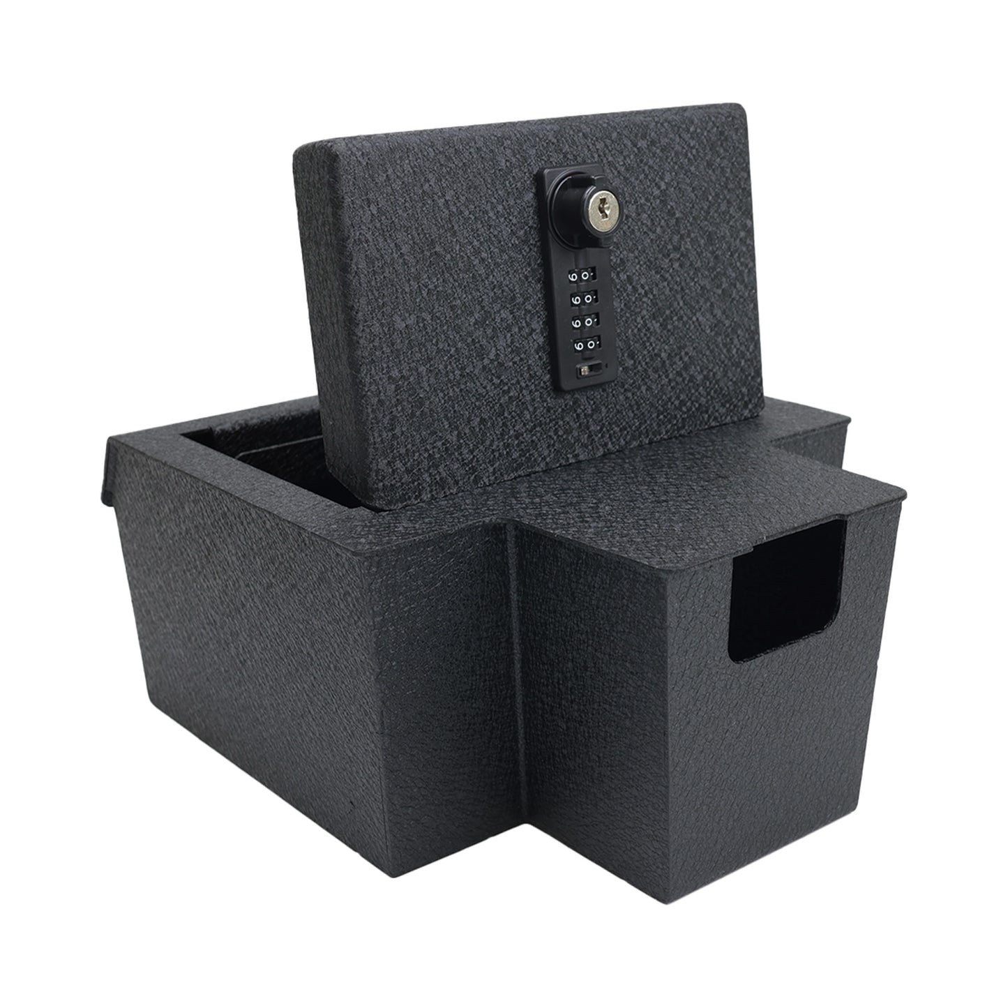 Center Console Gun Safe for 2024-2025 Chevrolet Silverado EV/GMC Sierra EV, 4-Digit Combination Lock with Key