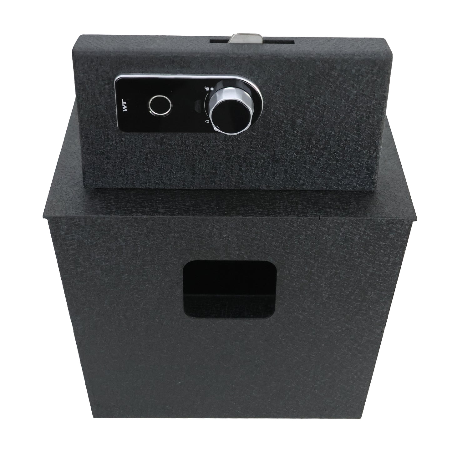 Caja fuerte para pistola de consola central trasera para Lincoln Navigator 2018-2023, cerradura de huella digital con llave