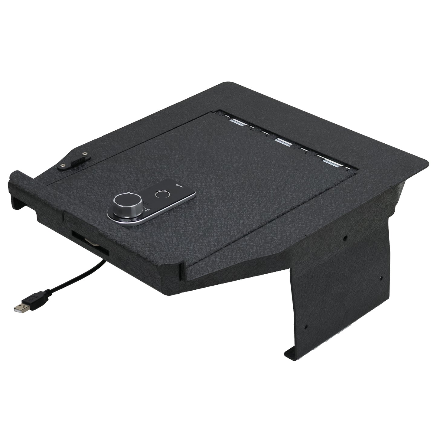 Caja fuerte para consola central para armas para Ford F-150 2021-2024 y Ford F-150 Lightning 2021-2024, cerradura de huellas dactilares con llave