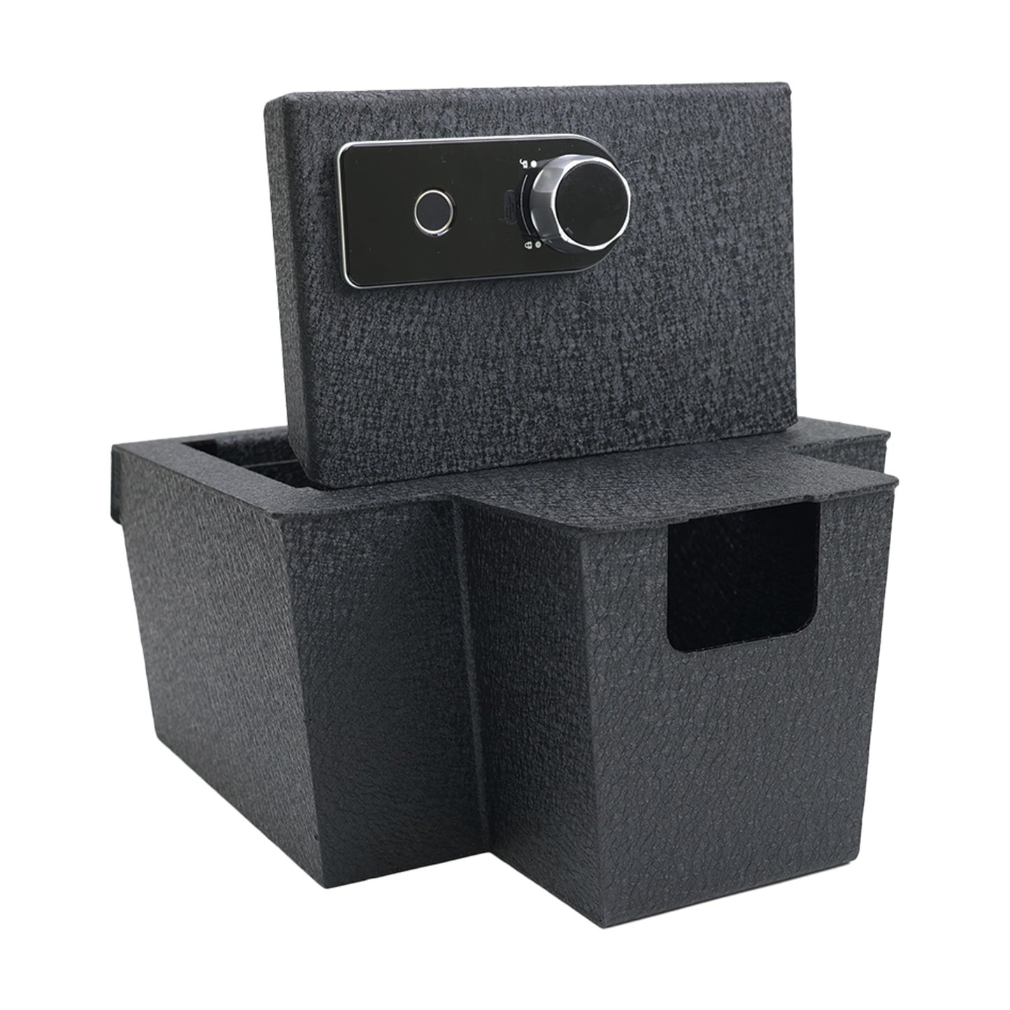 Center Console Gun Safe for 2024-2025 Chevrolet Silverado EV/GMC Sierra EV, Fingerprint Lock with Key