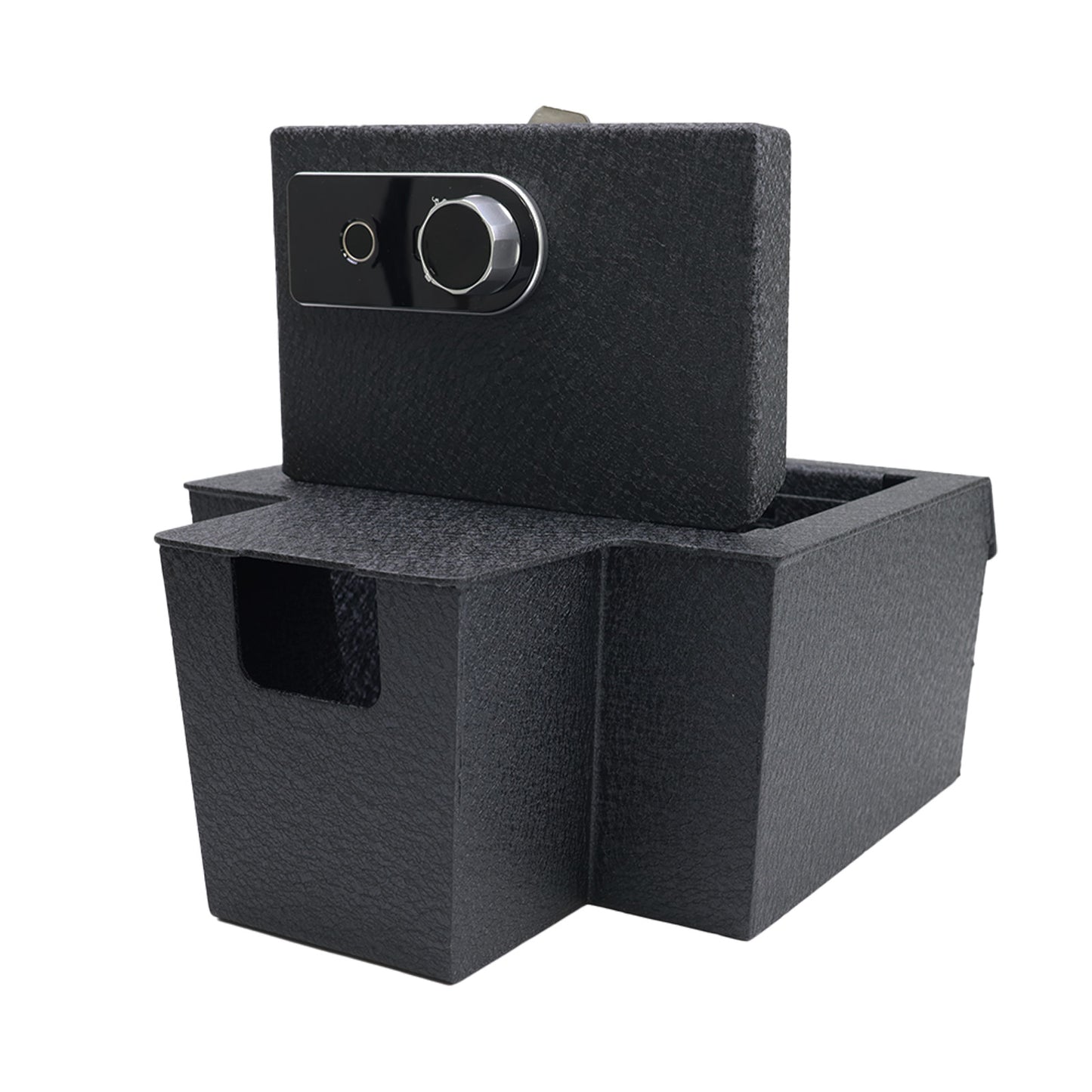 Center Console Gun Safe for 2024-2025 Chevrolet Silverado EV/GMC Sierra EV, Fingerprint Lock with Key