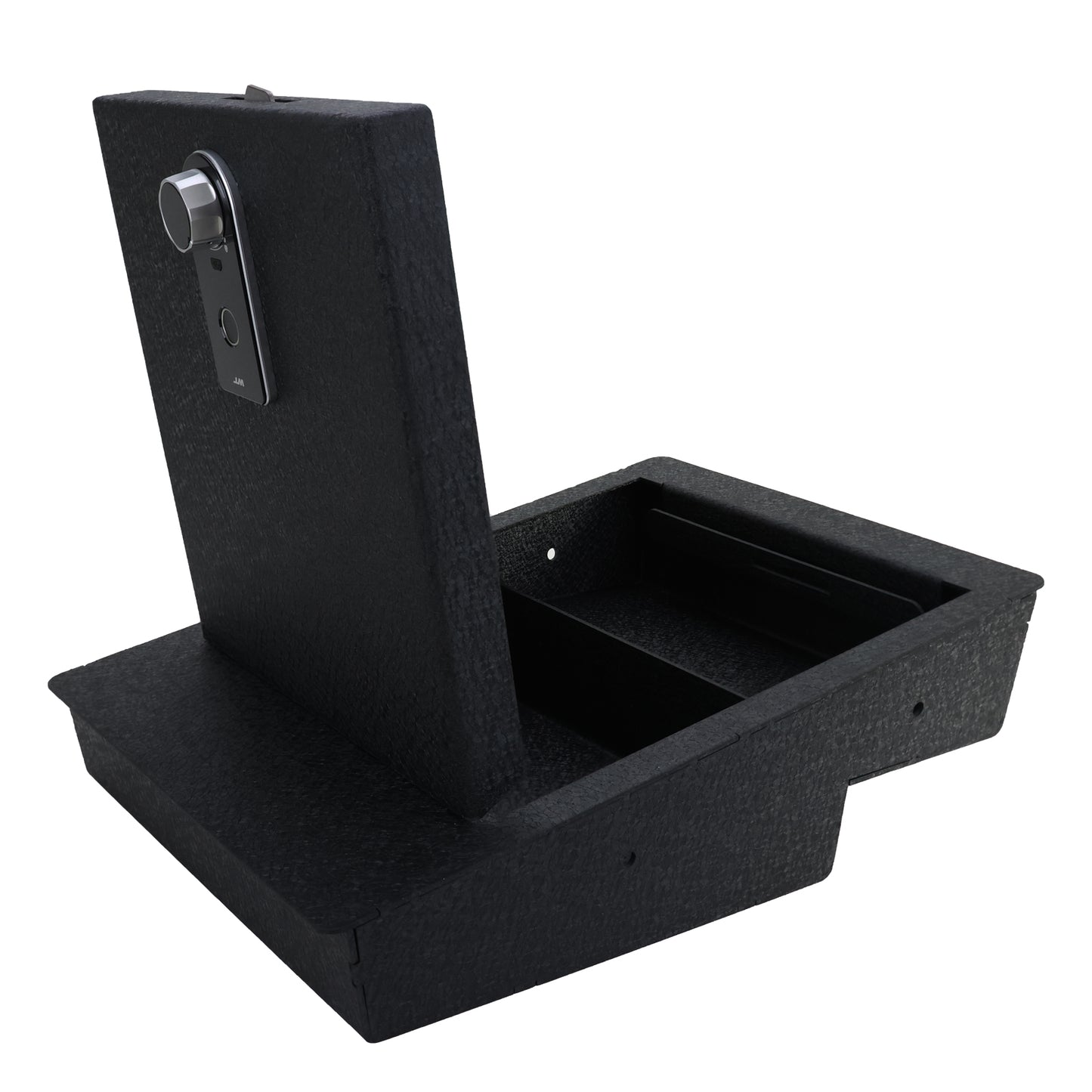 Under Seat Console Safe for 2014 to 2018 Chevrolet Silverado 1500 and GMC Sierra 1500 with a underseat console bench seat Fingerprint Lock with Key