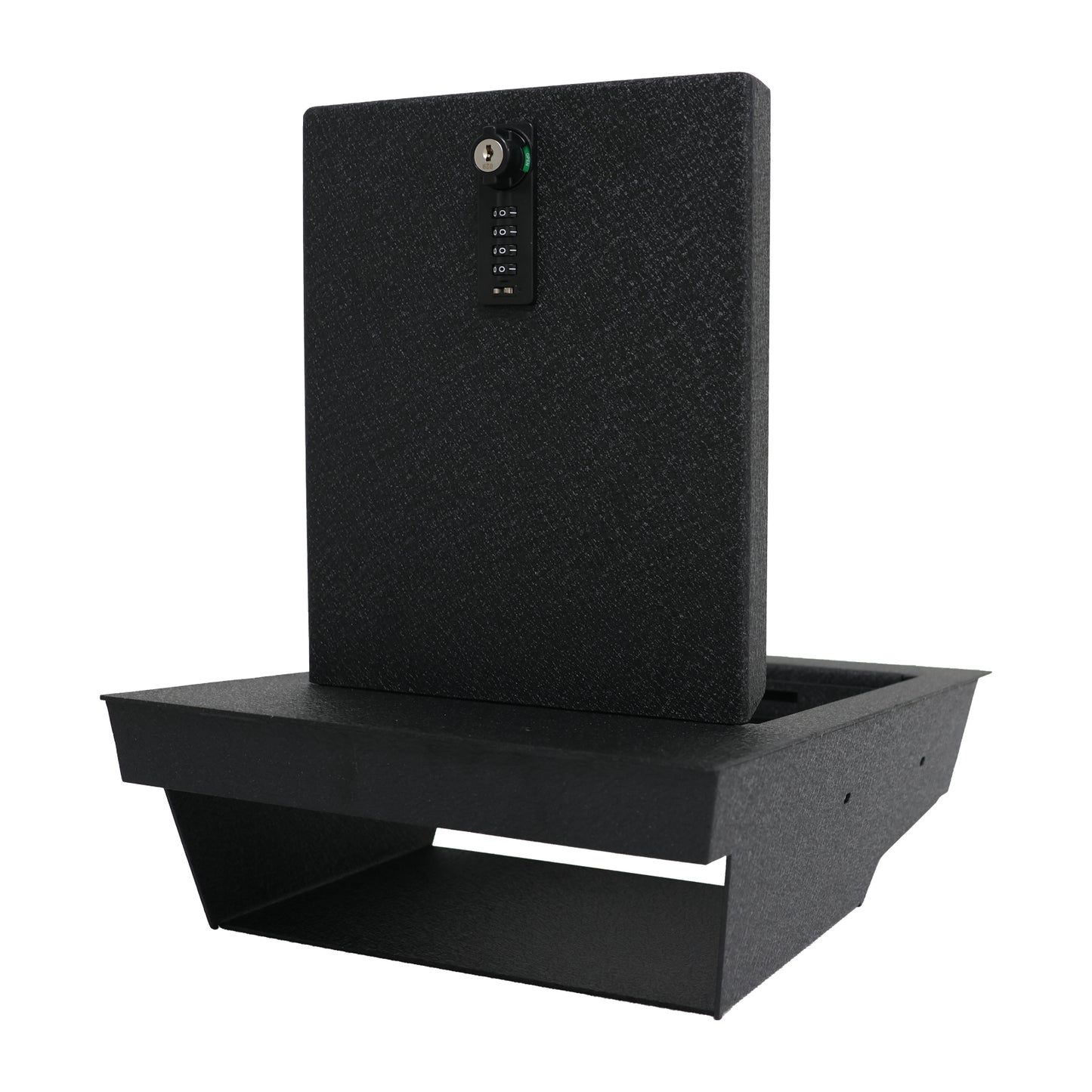 Under Seat Console Safe Box for 2015-2025 Ford F150 models with underseat console bench seats, 4-Digit Combo Lock with Key