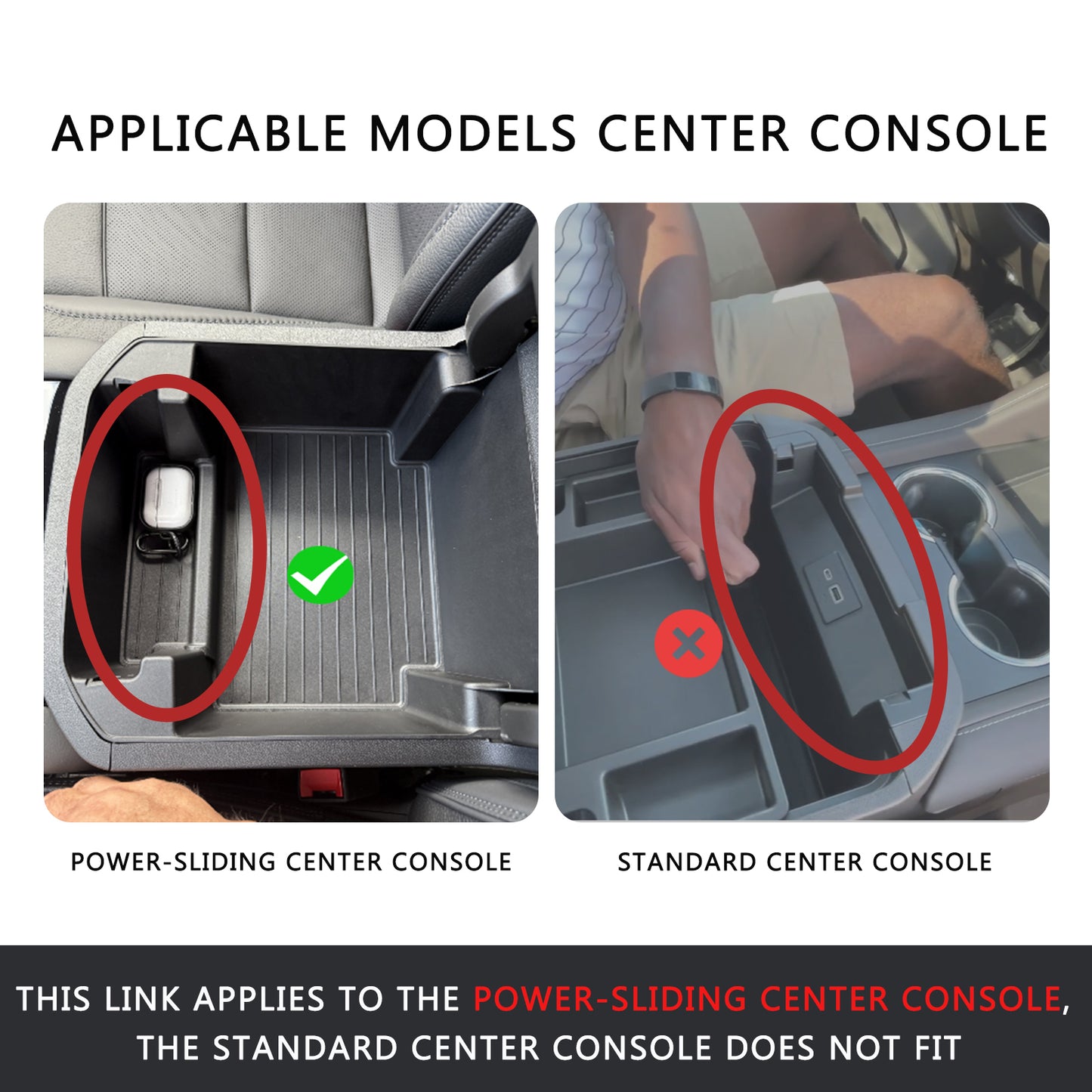 Pro Center Console Gun Safe for 2021-2025 Chevrolet Tahoe Sliding Console, 4-Digit Combo Lock