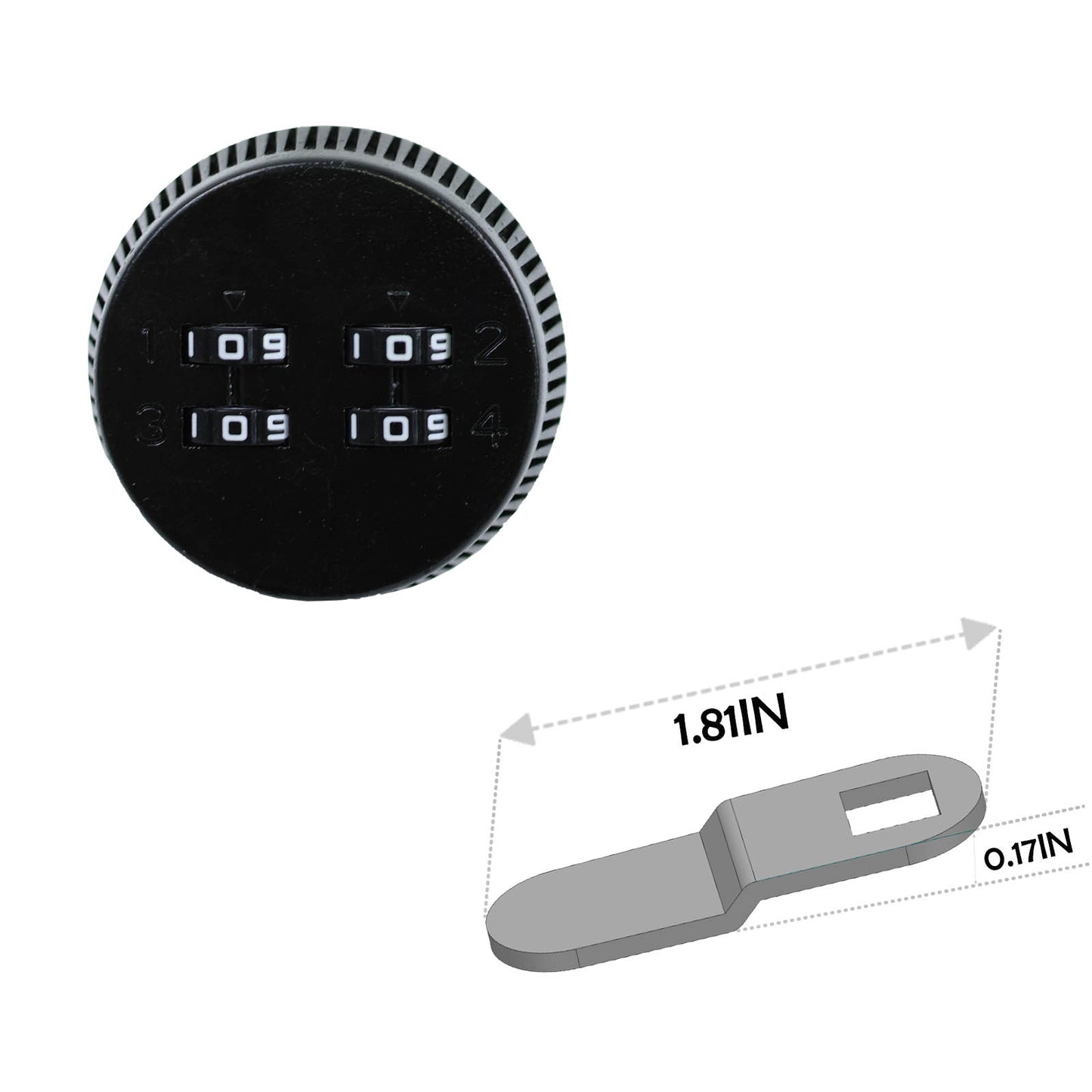 4-Digit Combo Lock,Bended Latch Length 1.81 Inches