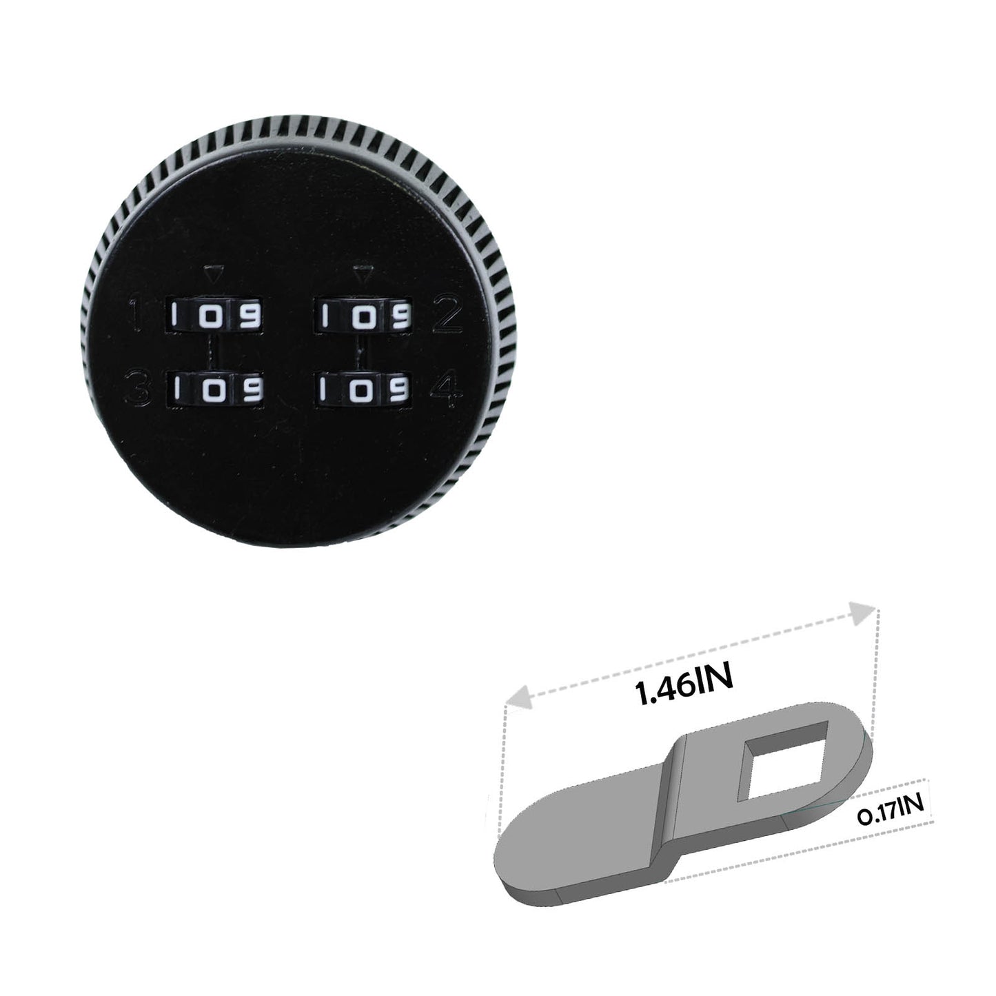 4-Digit Combo Lock,Bended Latch Length 1.46 Inches
