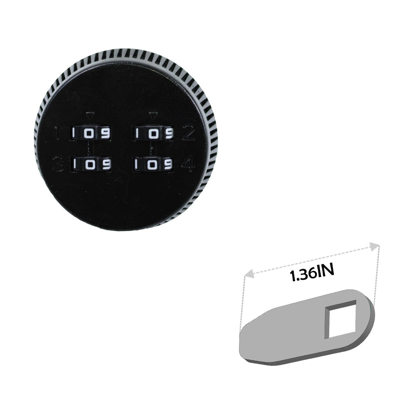 4-Digit Combo Lock, Latch Length 1.36 Inches