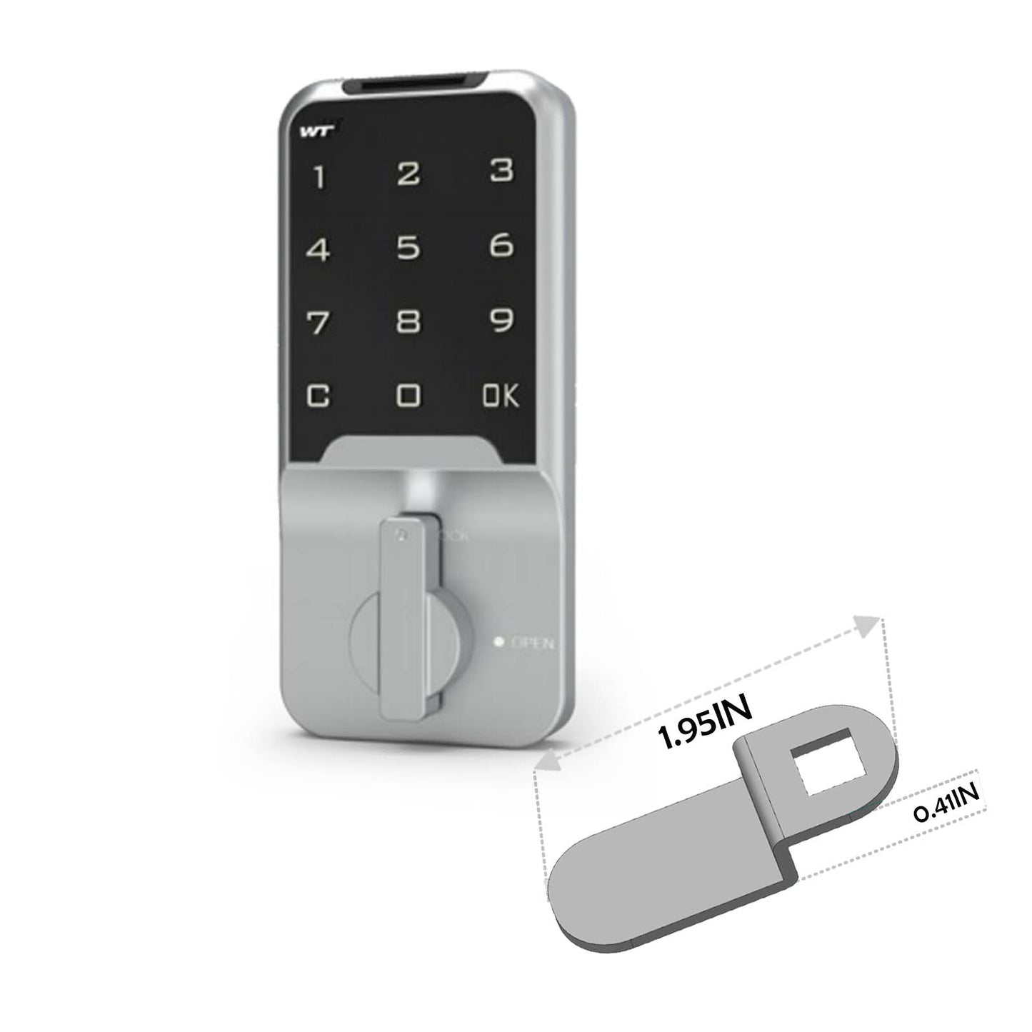 Electronic Number Lock,Bended Latch Length 1.95 Inches