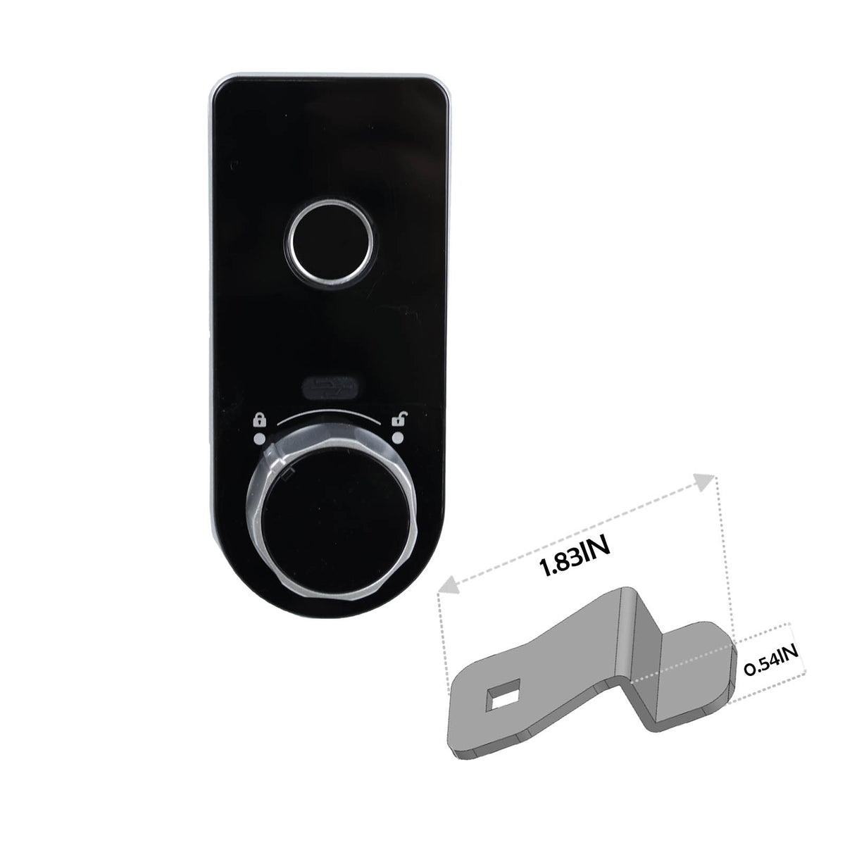 Fingerprint + Key | Bended Latch Length 1.83 Inches