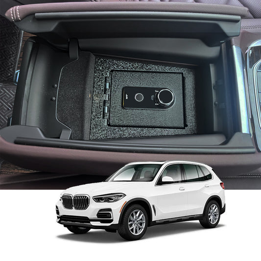 Center Console Safe Gun Safe for 2019-2025 BMW X5/X6/X7, Fingerprint Lock with Key