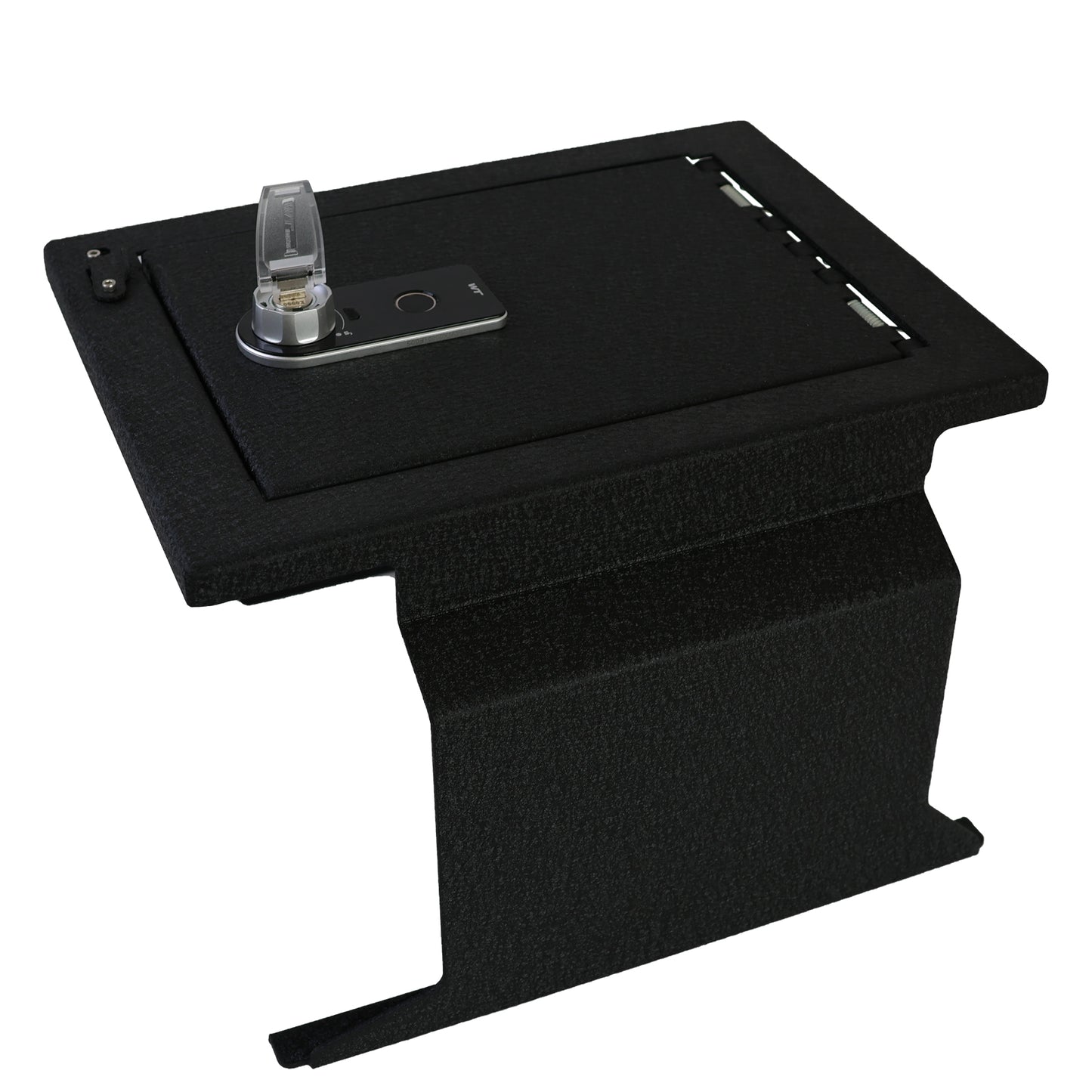Caja fuerte para consola central para Ford F150 2012-2014 con consola de piso completa, así como para los modelos Ford Raptor y Ford Platinum, cerradura de huellas dactilares con llave