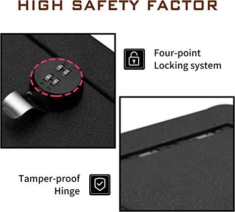 Caja fuerte para consola central para armas para Ford F150 2015-2020, Ford 250/350/450 Super Duty 2017-2022, Ford Expedition 2018-2024 con consola de piso completa, bloqueo combinado de 4 dígitos