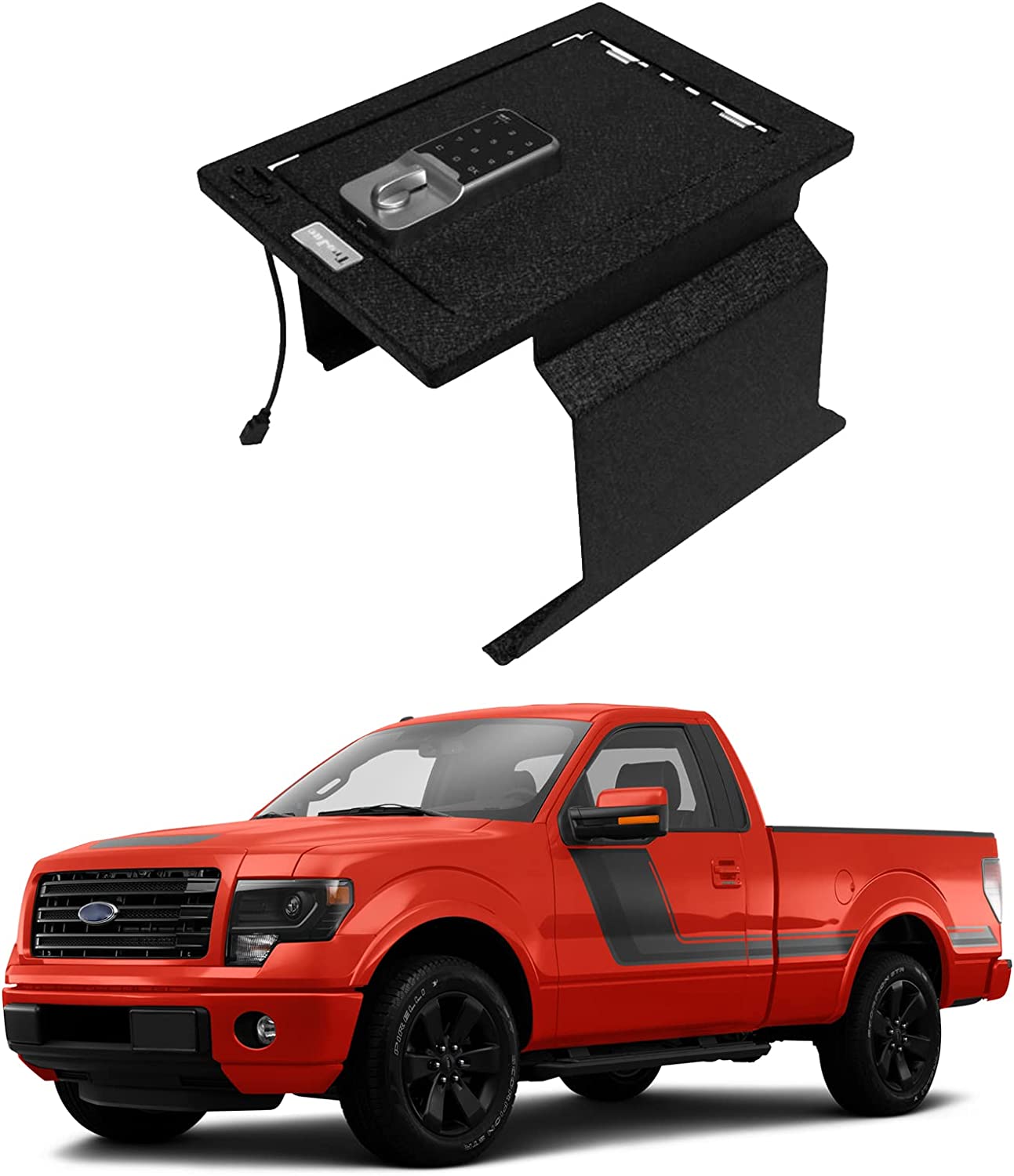 Caja fuerte para consola central para Ford F150, Raptor y Platinum 2012-2014, bloqueo electrónico de números