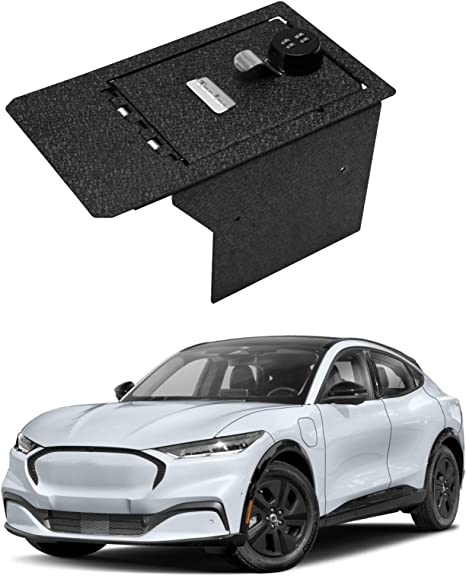 Center Console Safe Gun Safe for 2021-2025 Ford Mustang Mach-E, 4-Digit Combo Lock