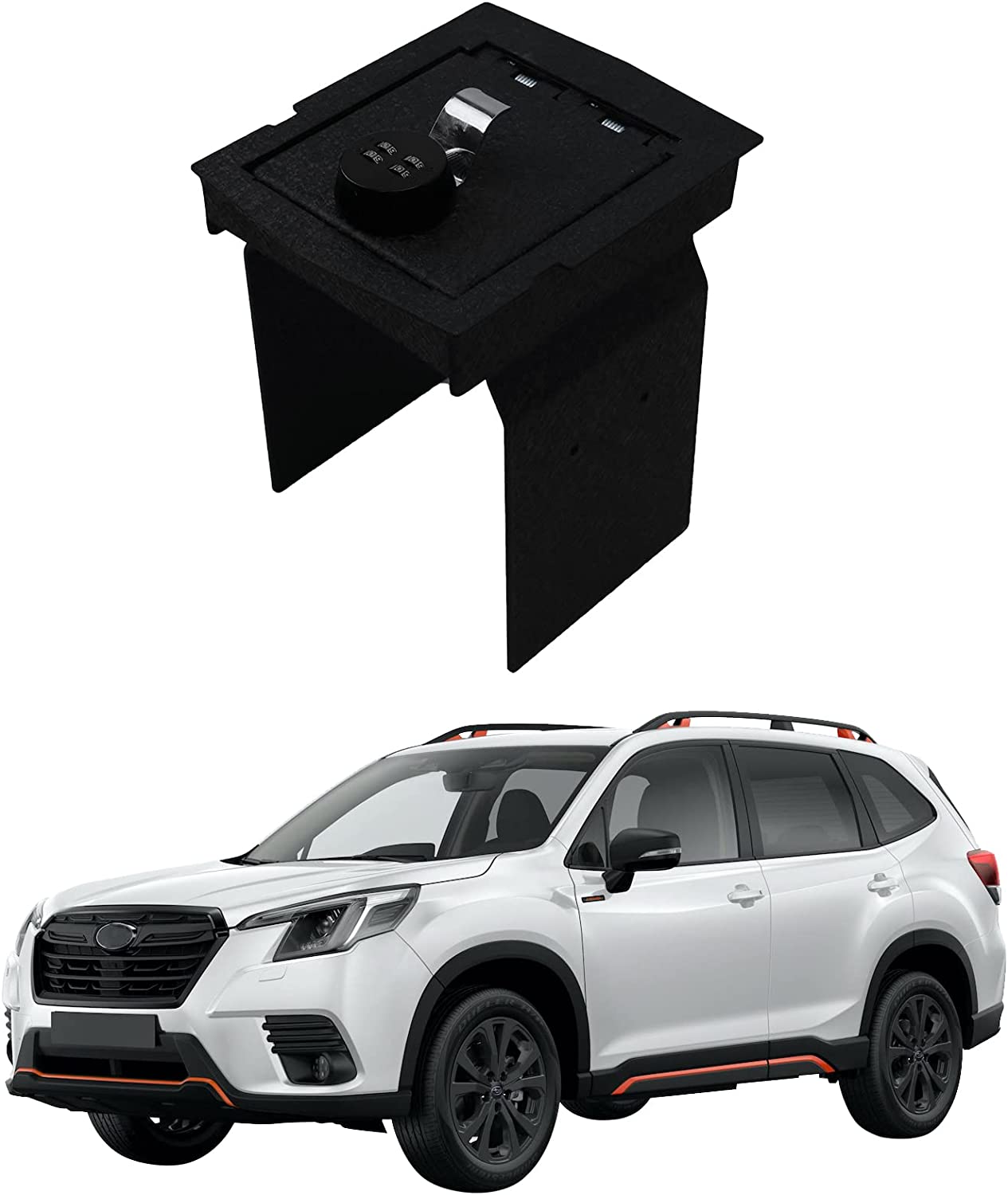 Caja fuerte para consola central para Subaru Forester 2019-2023, cerradura combinada de 4 dígitos