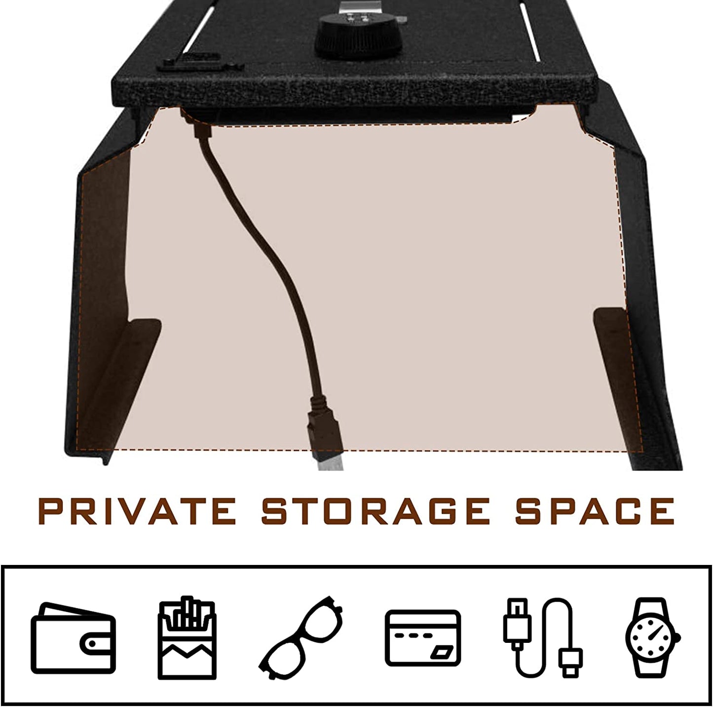 Caja fuerte para consola central para Ford F150, Raptor y Platinum 2012-2014, cerradura combinada de 4 dígitos