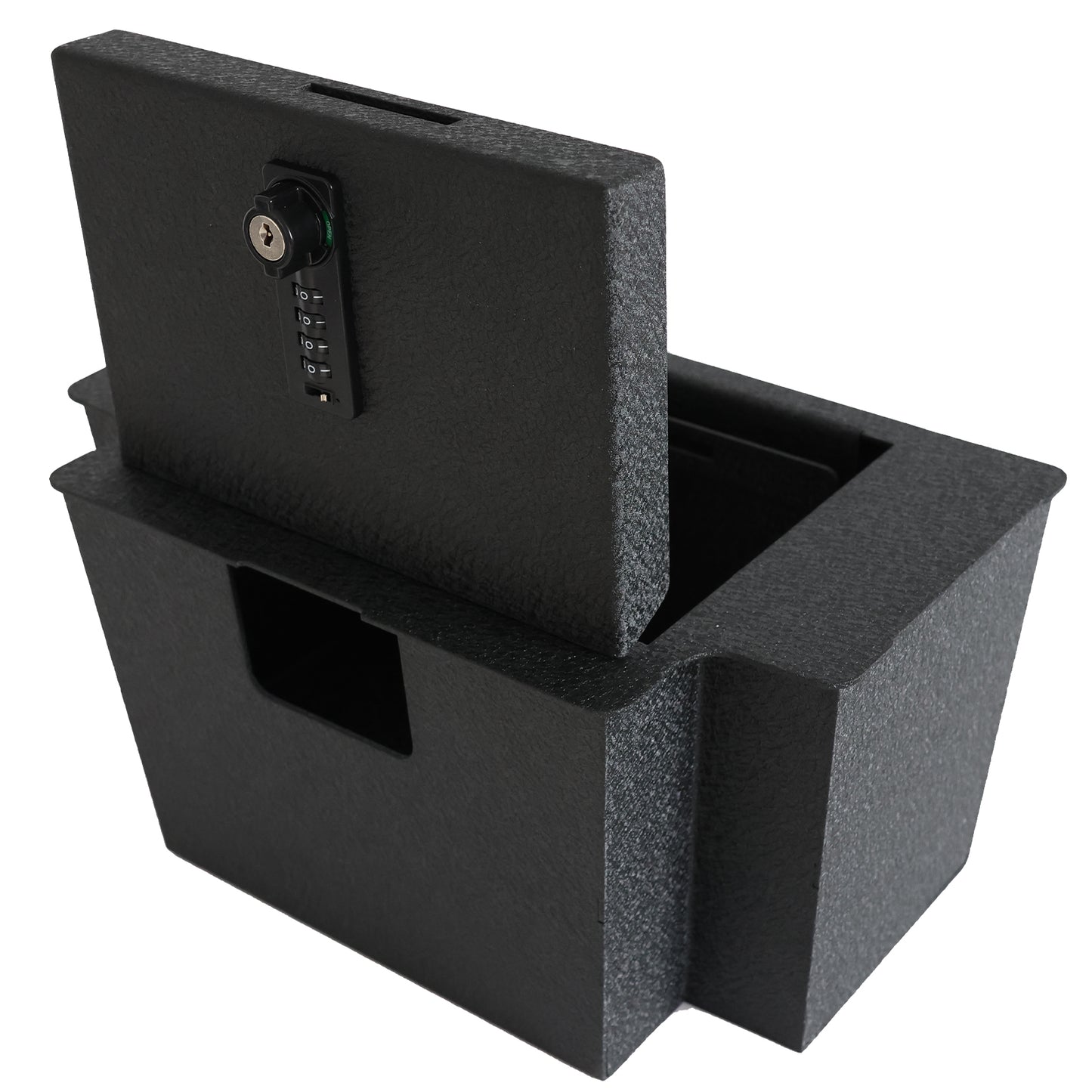 Caja fuerte para consola central para armas para Chevy Silverado 1500,2500HD,3500HD/GMC Sierra 1500 2023-2024, cerradura de combinación de 4 dígitos con llave de respaldo.