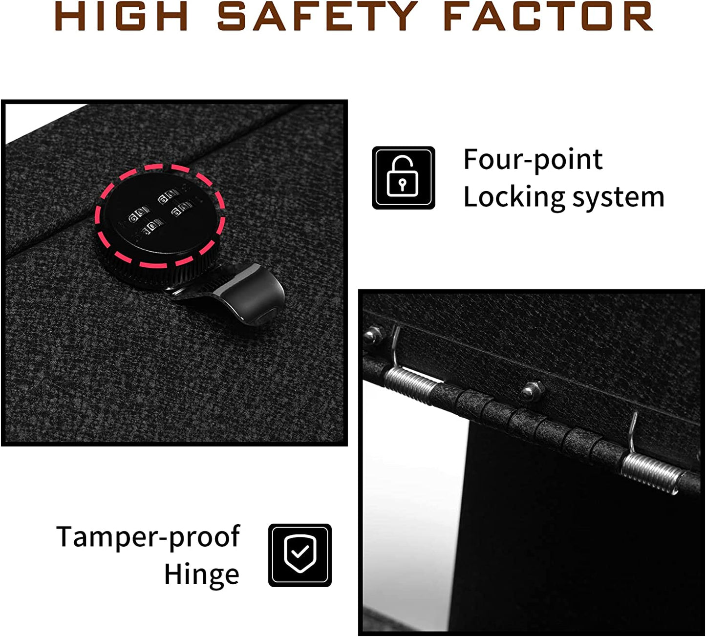 Caja fuerte para consola central para armas para Dodge Ram 1500 2500 3500 2009-2018 y Dodge Ram 1500 Classic 2019, cerradura combinada de 4 dígitos