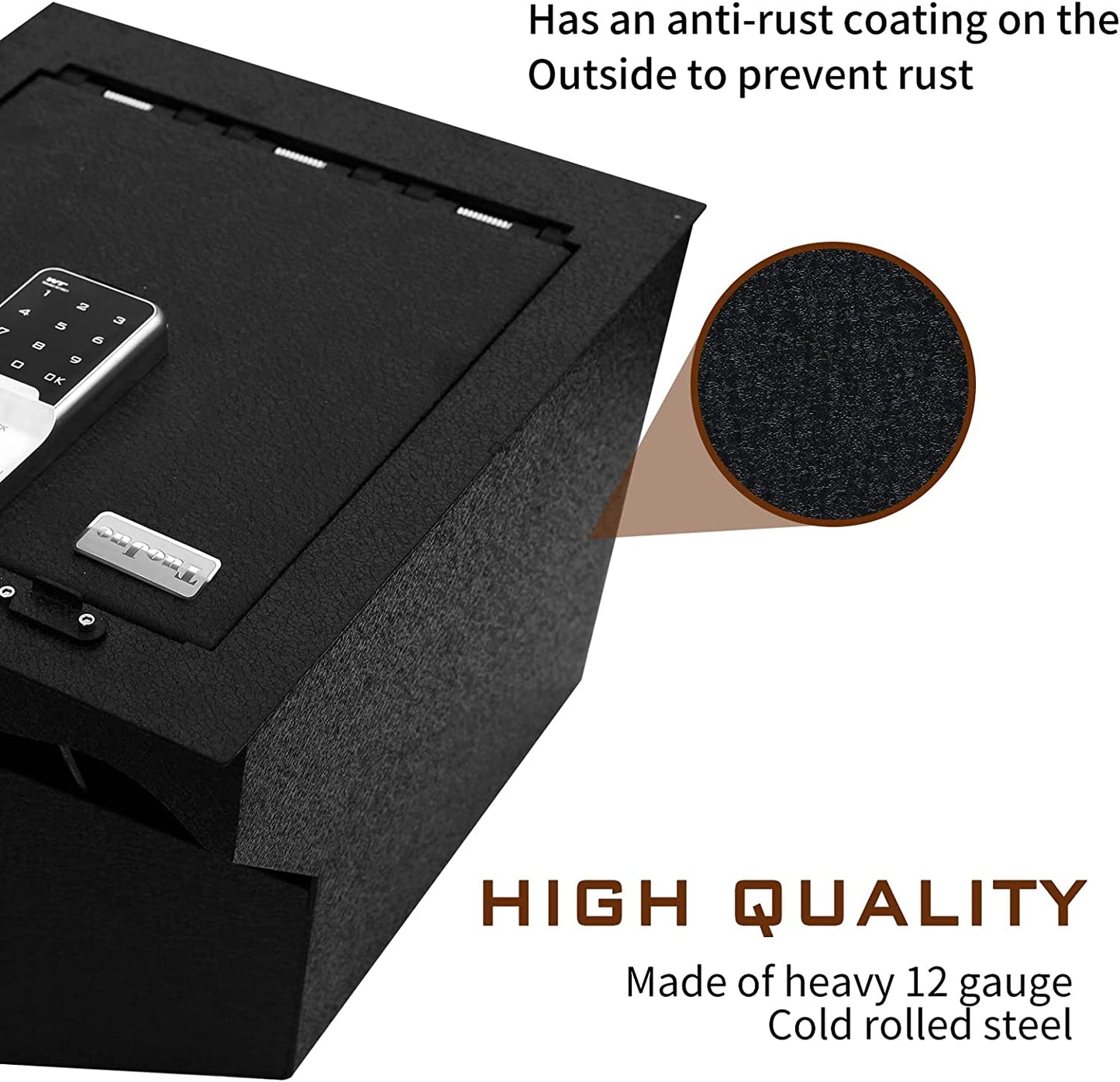 Center Console Safe Gun Safe for 2014-2021 Toyota Tundra, Electronic Number Lock