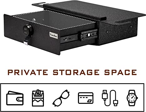 Under Seat Storage Console Safe Box for 2021-2024 Tesla Model Y, 4-Digit Combo Lock