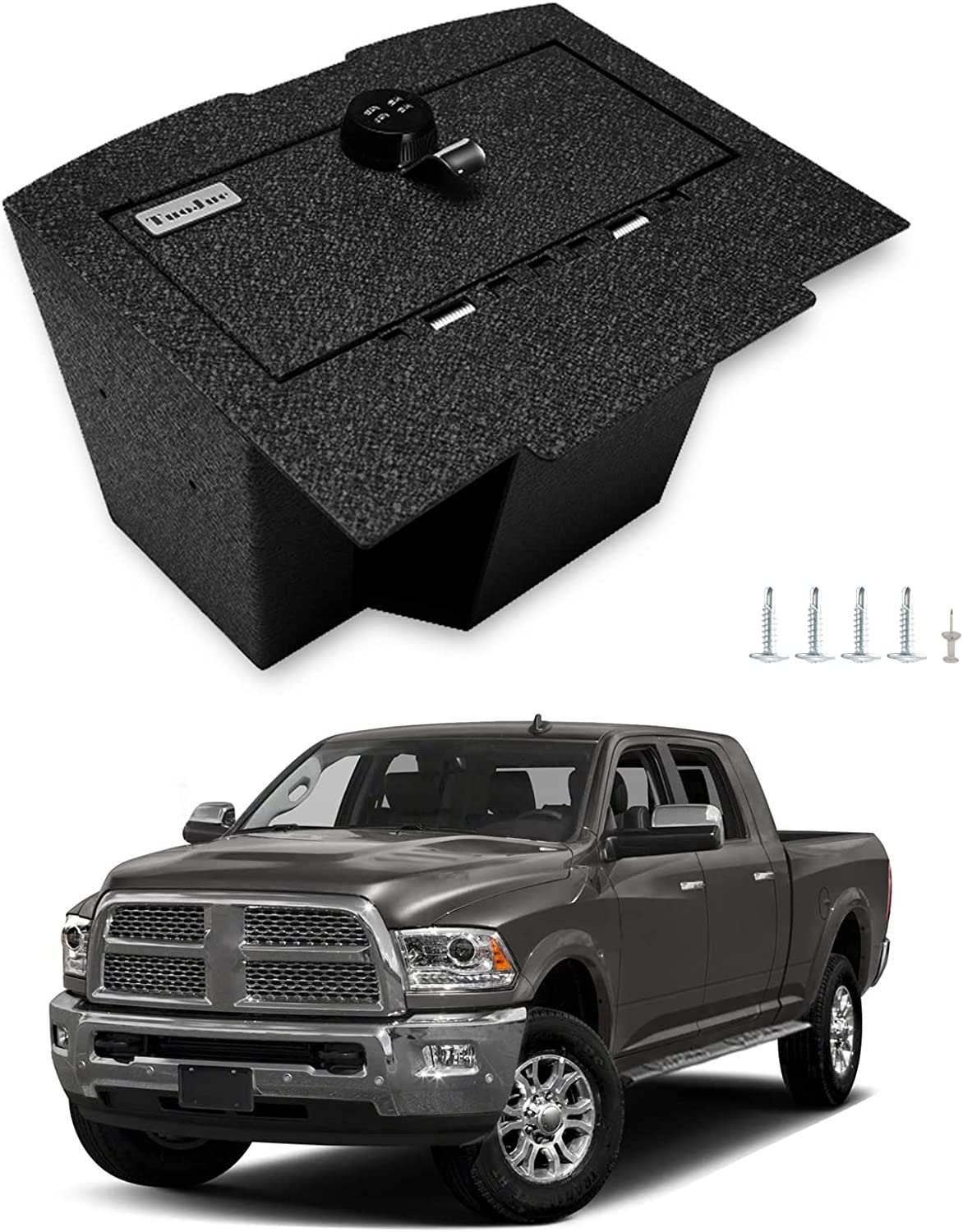 Caja fuerte para consola central para armas para Dodge Ram 1500 2500 3500 2009-2018 y Dodge Ram 1500 Classic 2019, cerradura combinada de 4 dígitos