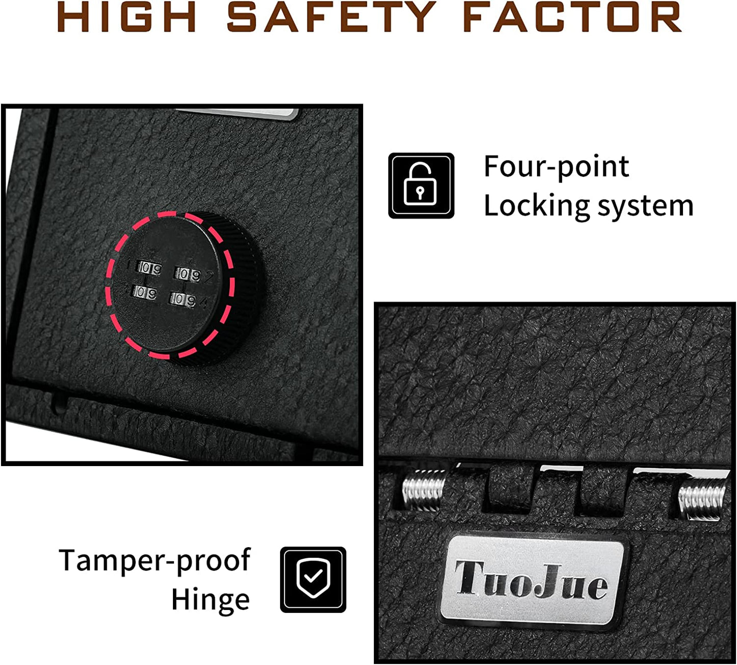 Center Console Safe Gun Safe for 2021-2024 Tesla Model Y and 2021-2023 Model 3, 4-Digit Combo Lock