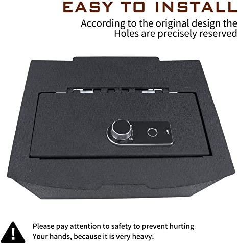 Caja fuerte para consola central para armas para Dodge Ram 1500 2500 3500 y 2019 Dodge Ram 1500 Classic 2009-2018, cerradura de huellas dactilares con llave