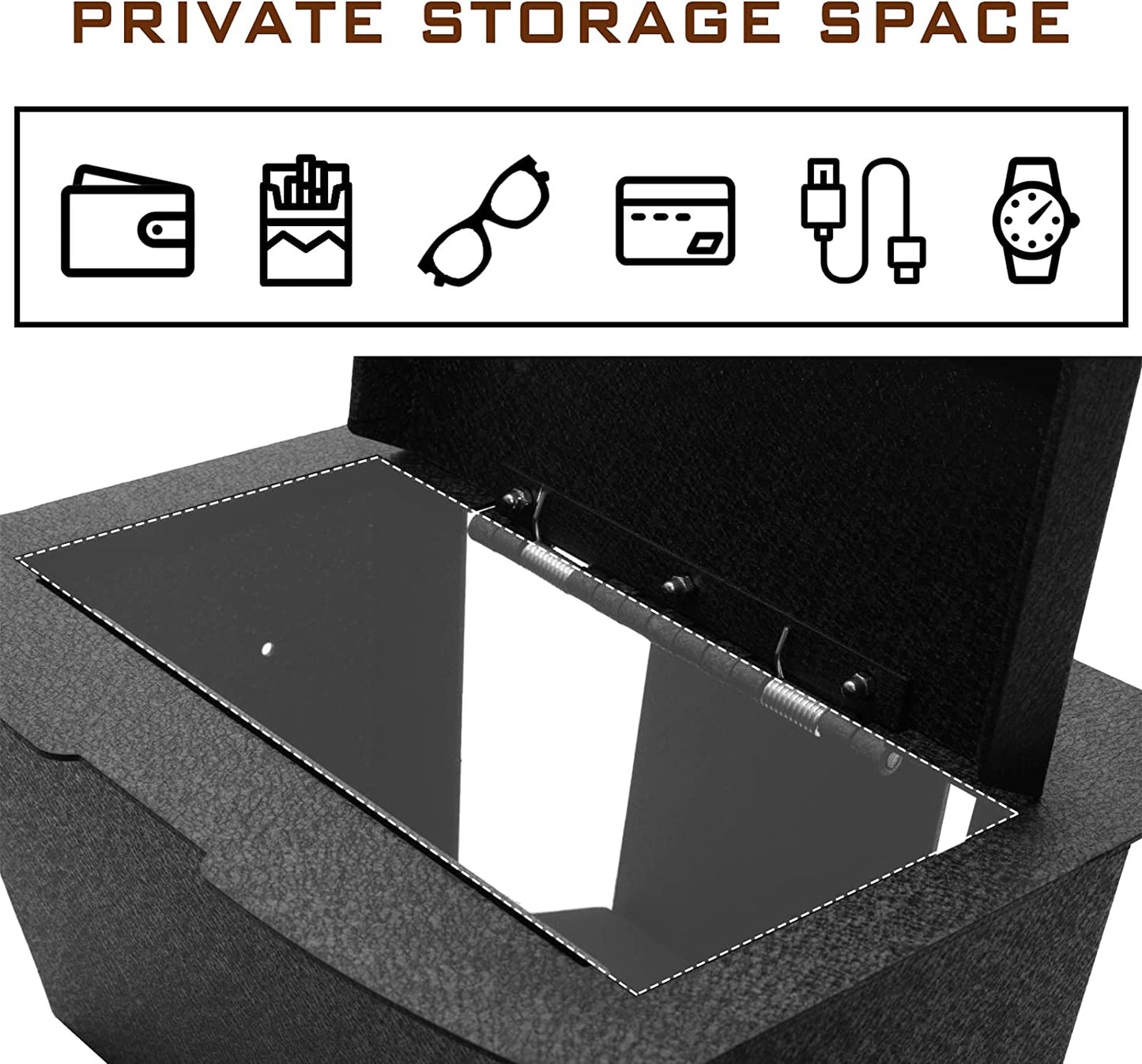 Caja fuerte para consola central para armas para Dodge Ram 1500 2500 3500 2009-2018 y Dodge Ram 1500 Classic 2019, cerradura combinada de 4 dígitos