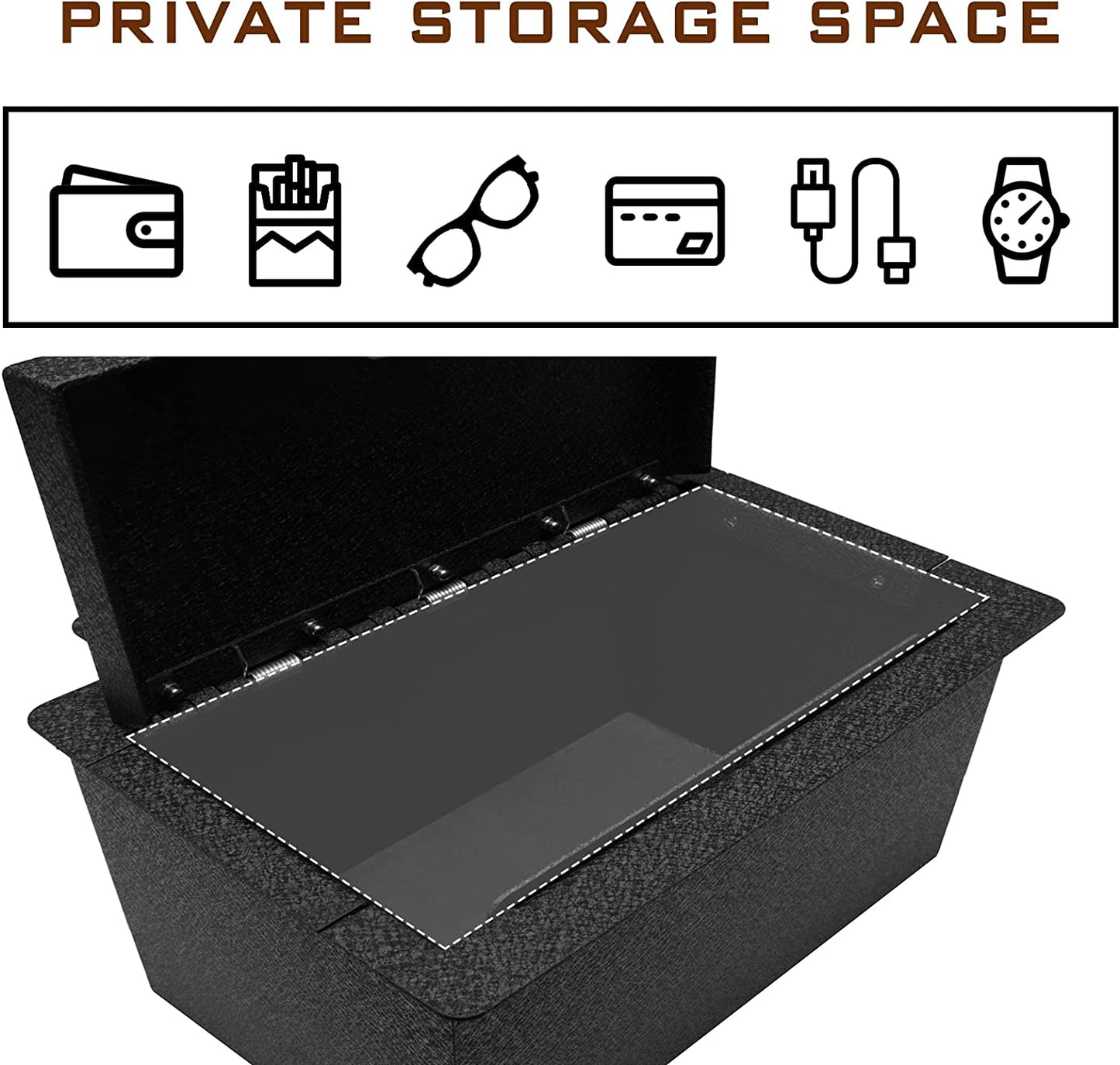 Center Console Safe Gun Safe for 2019-2022 Chevy Silverado 1500 / GMC Sierra 1500 and  2020-2022 Chevy Silverado 2500/3500/ GMC Sierra 2500/3500, 4-Digit Combo Lock