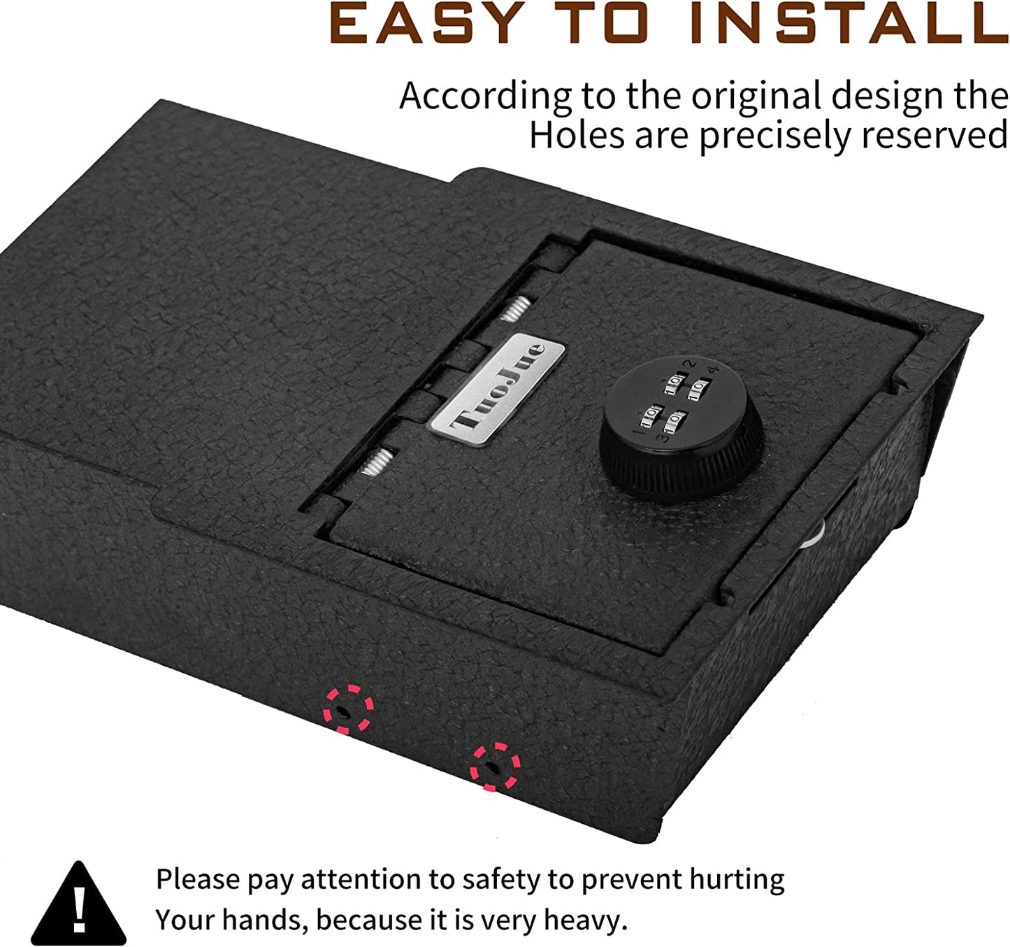 Center Console Safe Gun Safe for 2021-2024 Tesla Model Y and 2021-2023 Model 3, 4-Digit Combo Lock