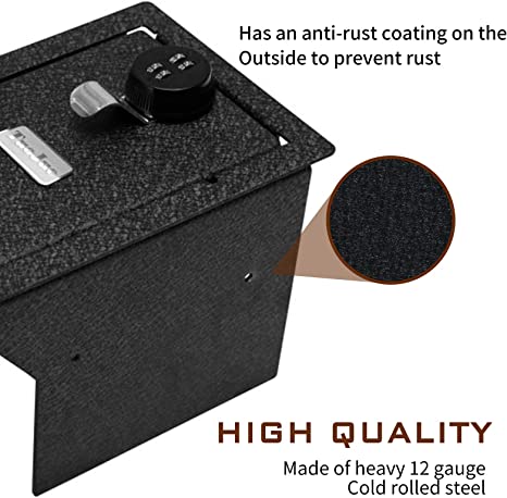 Center Console Safe Gun Safe for 2021-2025 Ford Mustang Mach-E, 4-Digit Combo Lock