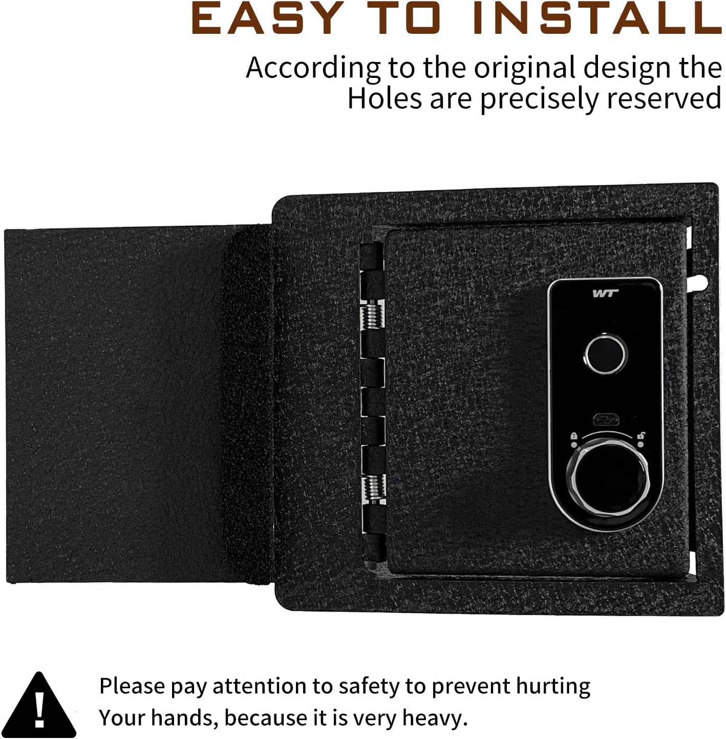Center Console Safe Gun Safe for 2021-2024 Tesla Model Y and 2021-2023 Model 3, Fingerprint Lock with Key