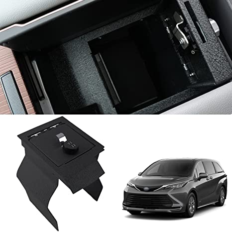 Caja fuerte para consola central para Toyota Sienna 2021-2023, cerradura combinada de 4 dígitos