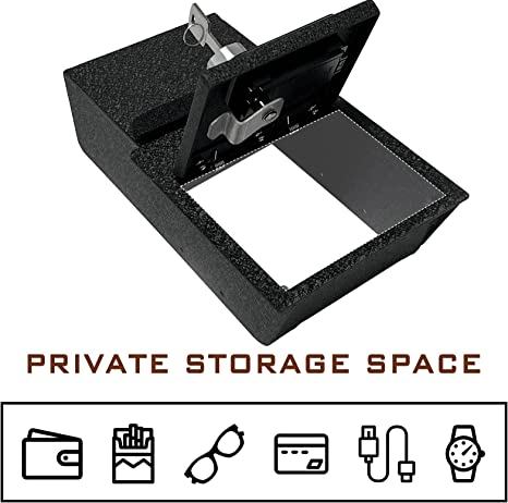 Center Console Safe Gun Safe for 2021-2024 Tesla Model Y and 2021-2023 Model 3, Fingerprint Lock with Key