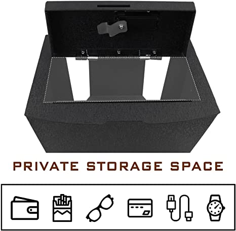 Caja fuerte para consola central para armas para Dodge Ram 1500 2500 3500 y 2019 Dodge Ram 1500 Classic 2009-2018, cerradura de huellas dactilares con llave