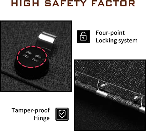 Under Seat Storage Console Safe Box for 2021-2024 Tesla Model Y, 4-Digit Combo Lock