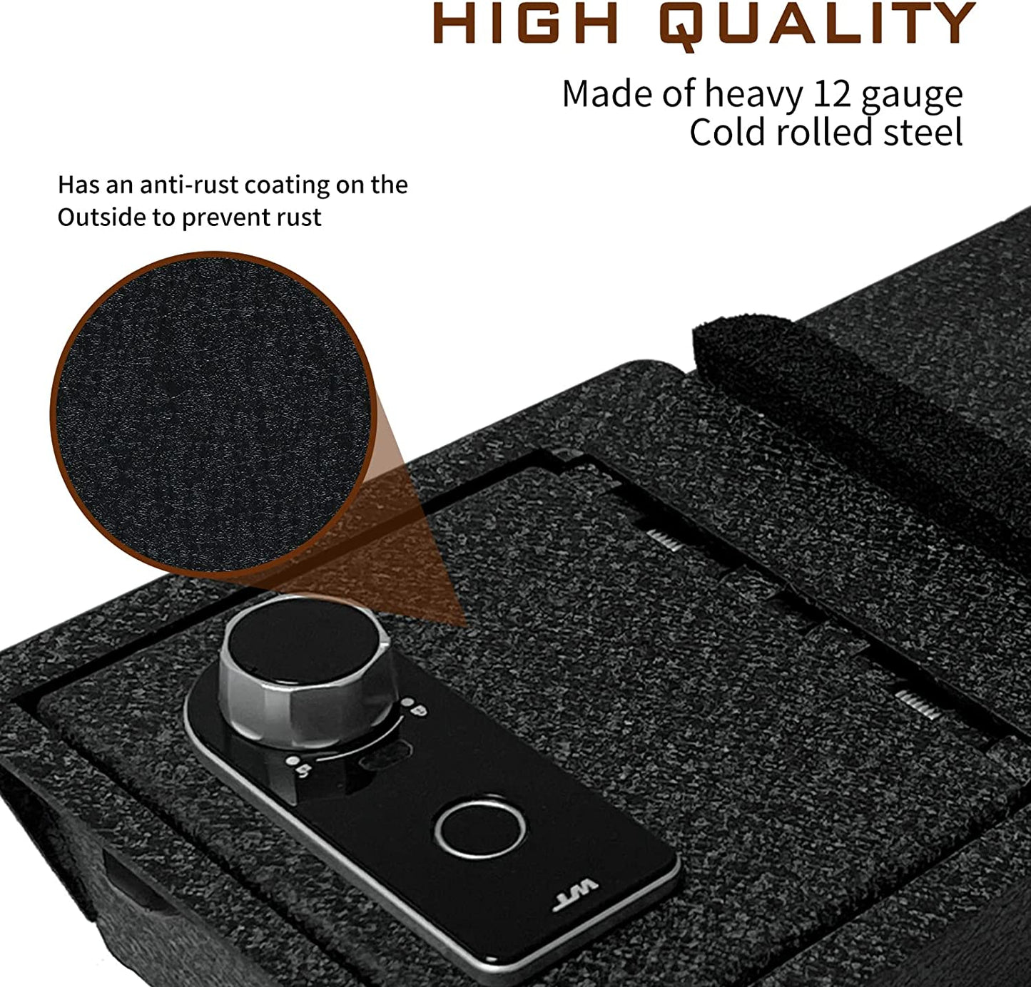 Center Console Safe Gun Safe for 2021-2024 Tesla Model Y and 2021-2023 Model 3, Fingerprint Lock with Key