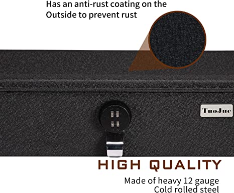 Under Seat Storage Console Safe Box for 2021-2024 Tesla Model Y, 4-Digit Combo Lock