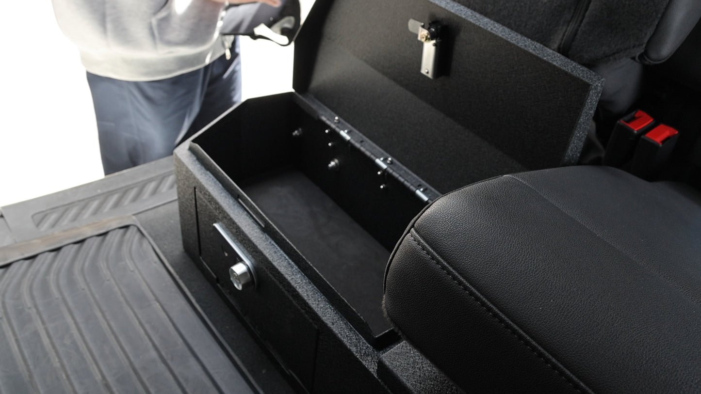 Underseat Console Safe for 2019-2026 Chevrolet Silverado 1500 (4 door model), Fingerprint Lock with Key